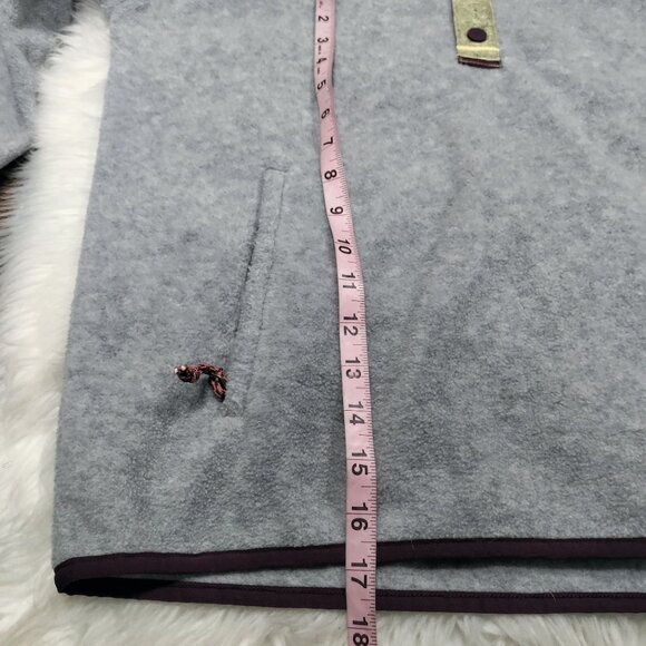 Burton Gray Fleece Pullover Colorful Button Placket Sherpa Jacket Men's Large - Picture 14 of 15